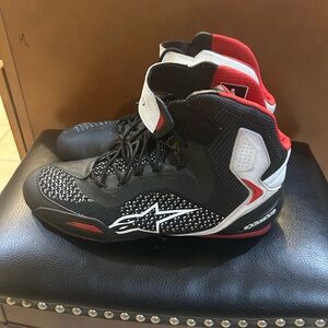 Alpinestars Faster 3 Black, Red, and White Motorcycle Shoes